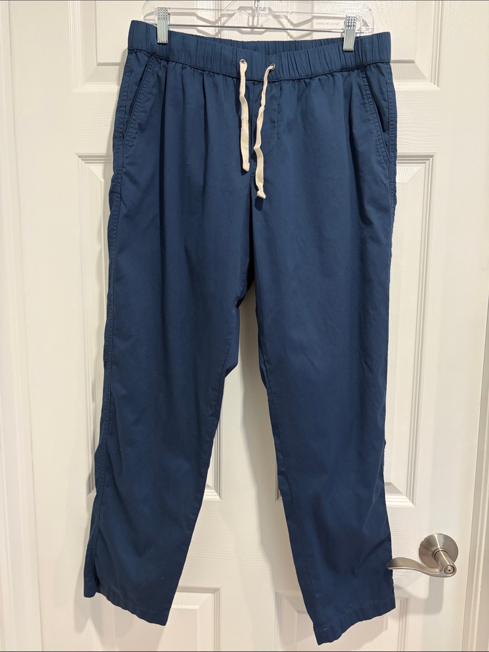 Pact Daily Twill Pants Women's L Navy Blue Organic Cotton Pockets Adjustable